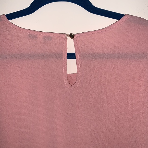 womens L light pink long open sleeve blouse - Picture 5 of 8